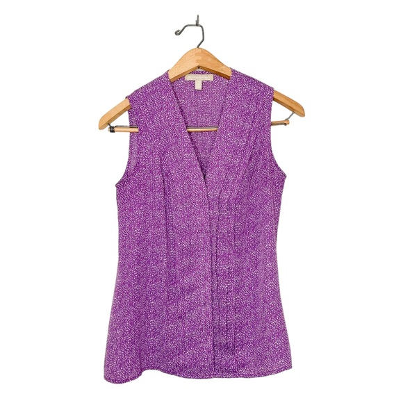 Banana Republic Tops - Banana Republic Womens Colorful Purple Print‎ Sleeveless Business Casual 0